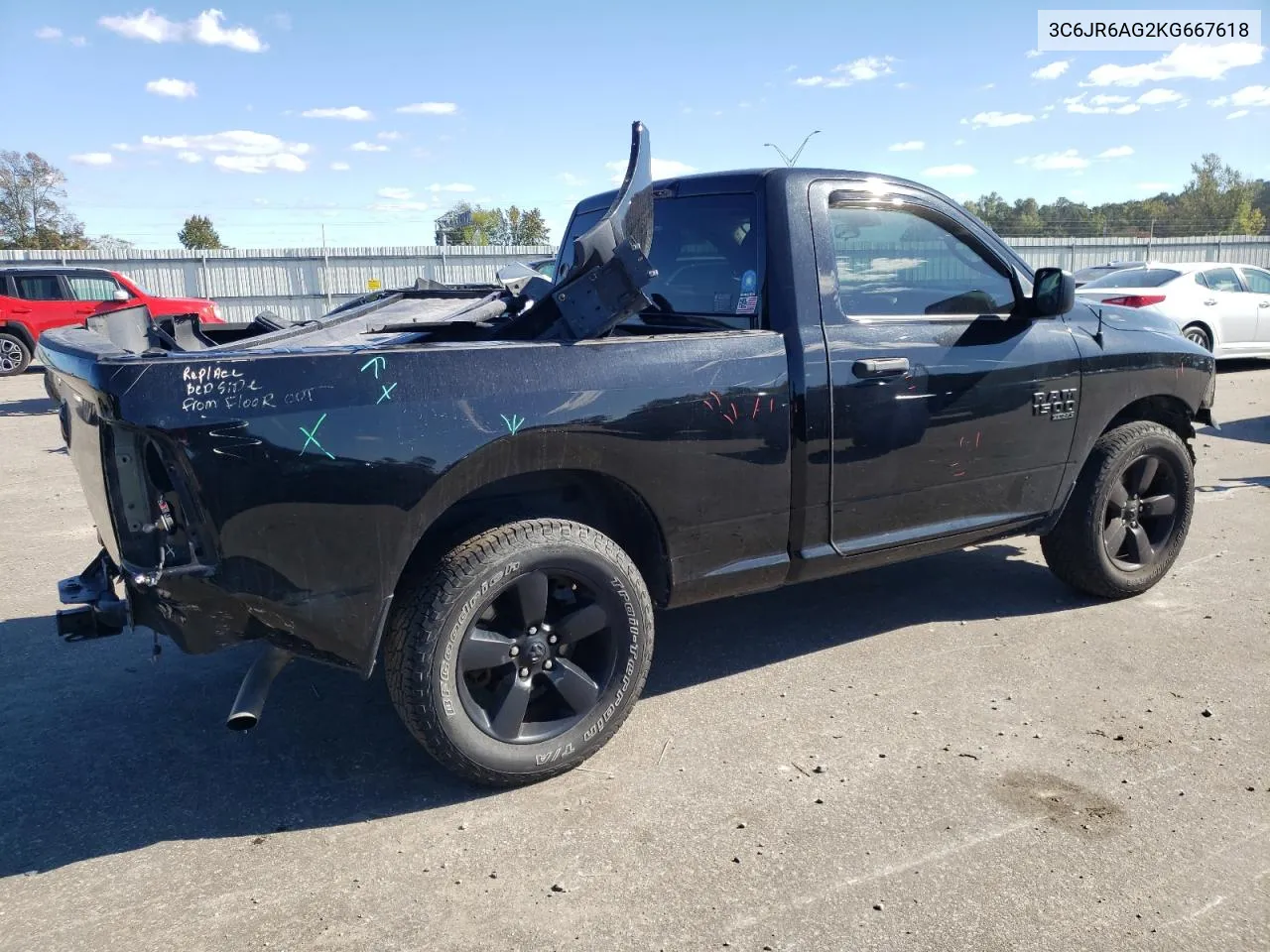 2019 Ram 1500 Classic Tradesman VIN: 3C6JR6AG2KG667618 Lot: 76557104