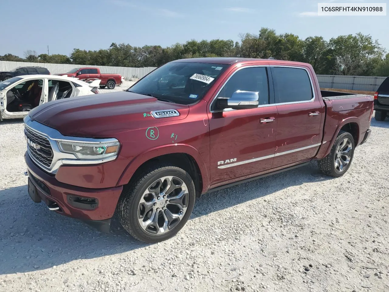 2019 Ram 1500 Limited VIN: 1C6SRFHT4KN910988 Lot: 76560954