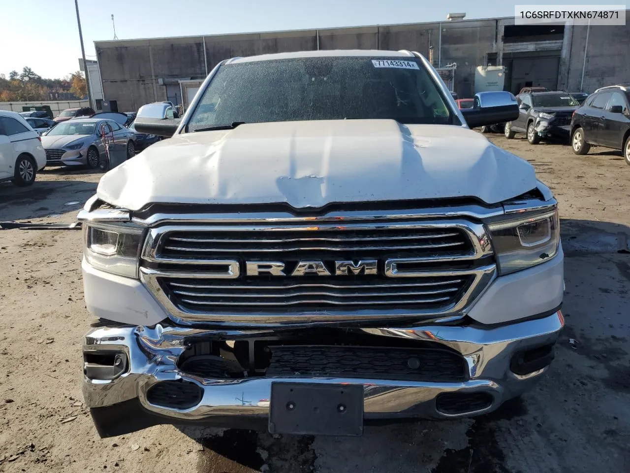 2019 Ram 1500 Laramie VIN: 1C6SRFDTXKN674871 Lot: 77143314