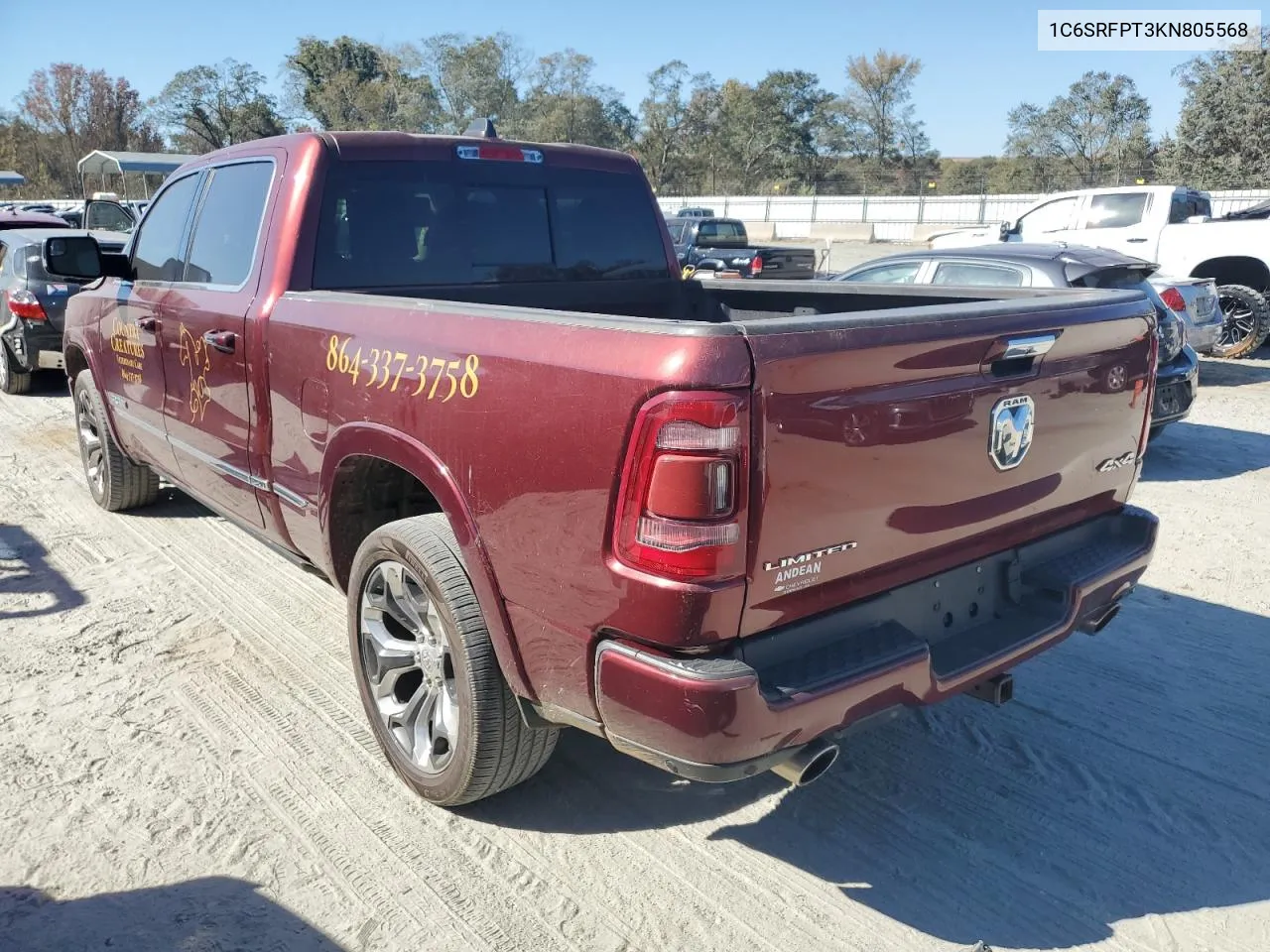 2019 Ram 1500 Limited VIN: 1C6SRFPT3KN805568 Lot: 77314594