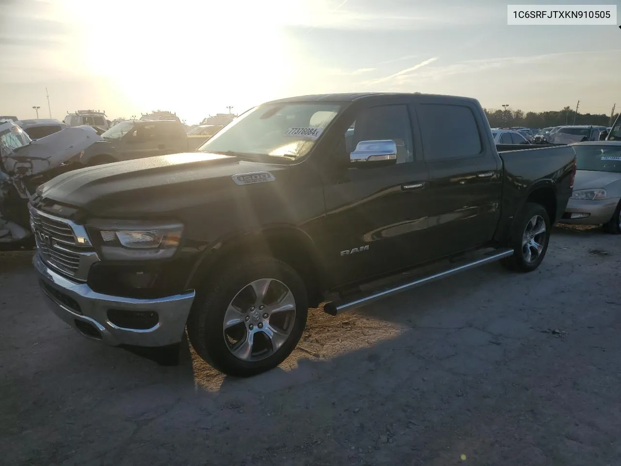 2019 Ram 1500 Laramie VIN: 1C6SRFJTXKN910505 Lot: 77376084