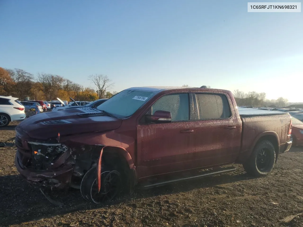 2019 Ram 1500 Laramie VIN: 1C6SRFJT1KN698321 Lot: 77846704