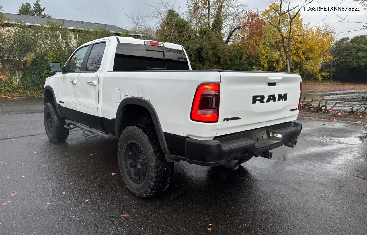 2019 Ram 1500 Rebel VIN: 1C6SRFETXKN875829 Lot: 80587274