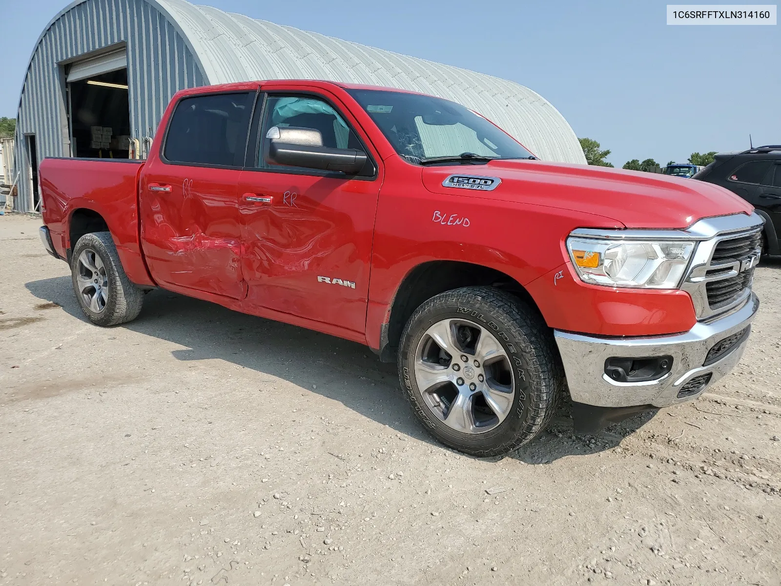 2020 Ram 1500 Big Horn/Lone Star VIN: 1C6SRFFTXLN314160 Lot: 63620394