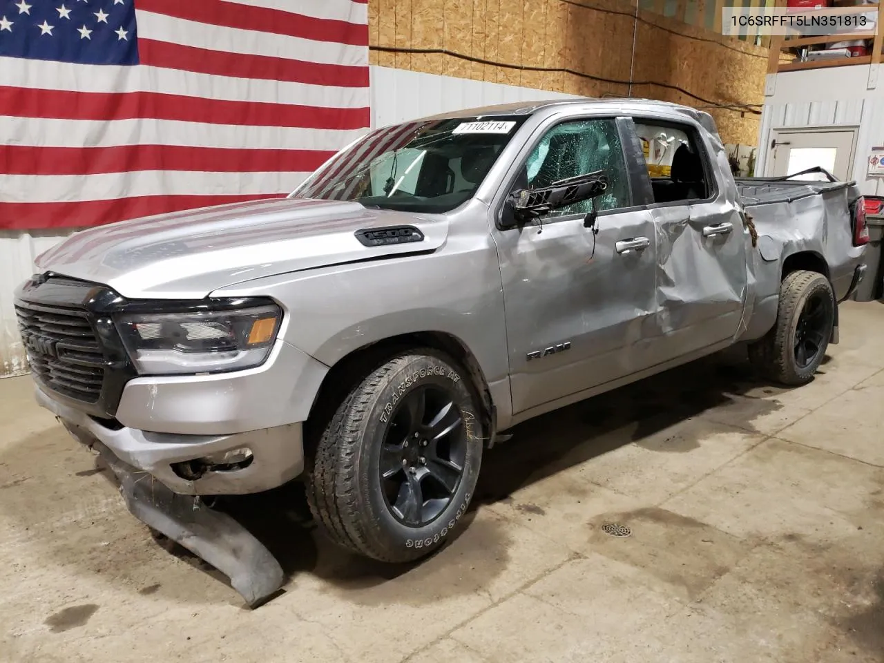 2020 Ram 1500 Big Horn/Lone Star VIN: 1C6SRFFT5LN351813 Lot: 71102114