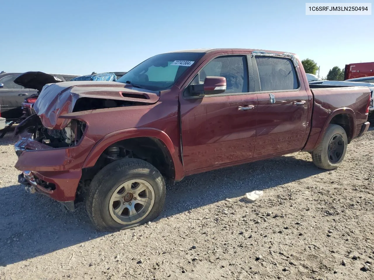 2020 Ram 1500 Laramie VIN: 1C6SRFJM3LN250494 Lot: 72742304