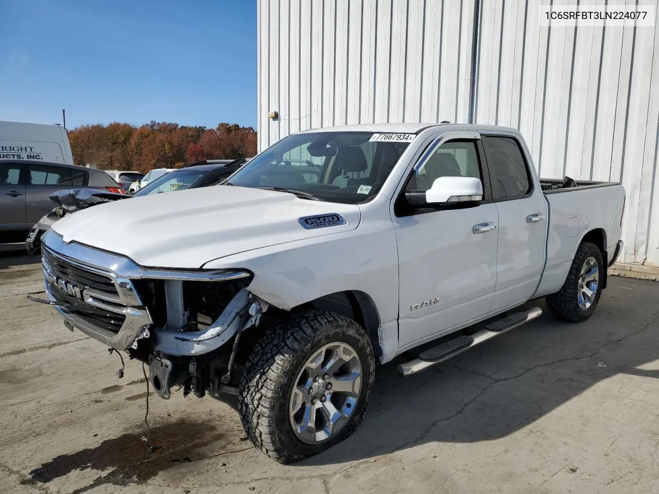 2020 Ram 1500 Big Horn/Lone Star VIN: 1C6SRFBT3LN224077 Lot: 77667934