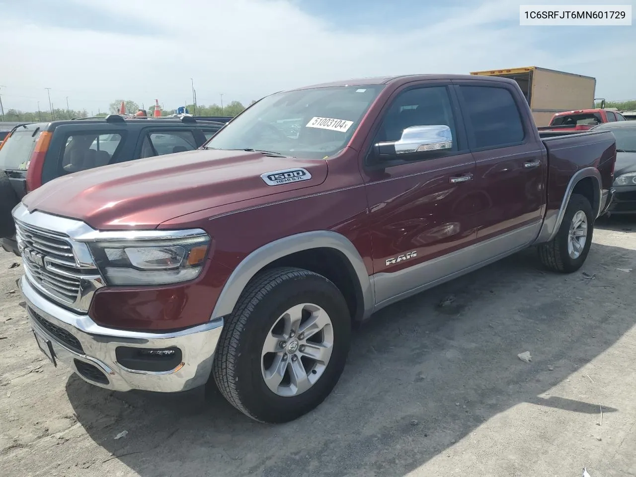 2021 Ram 1500 Laramie VIN: 1C6SRFJT6MN601729 Lot: 51003104