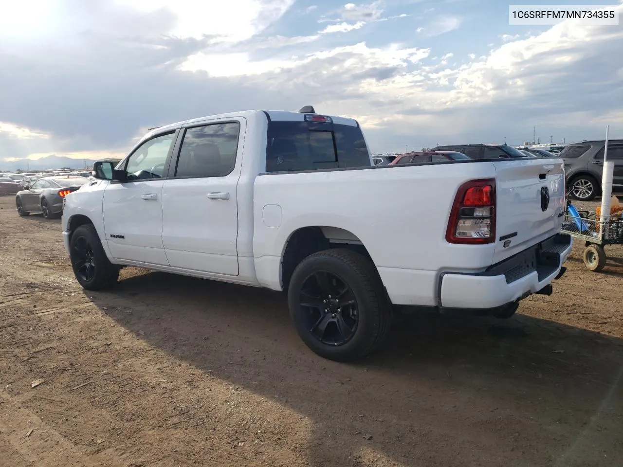 2021 Ram 1500 Big Horn/Lone Star VIN: 1C6SRFFM7MN734355 Lot: 62339104