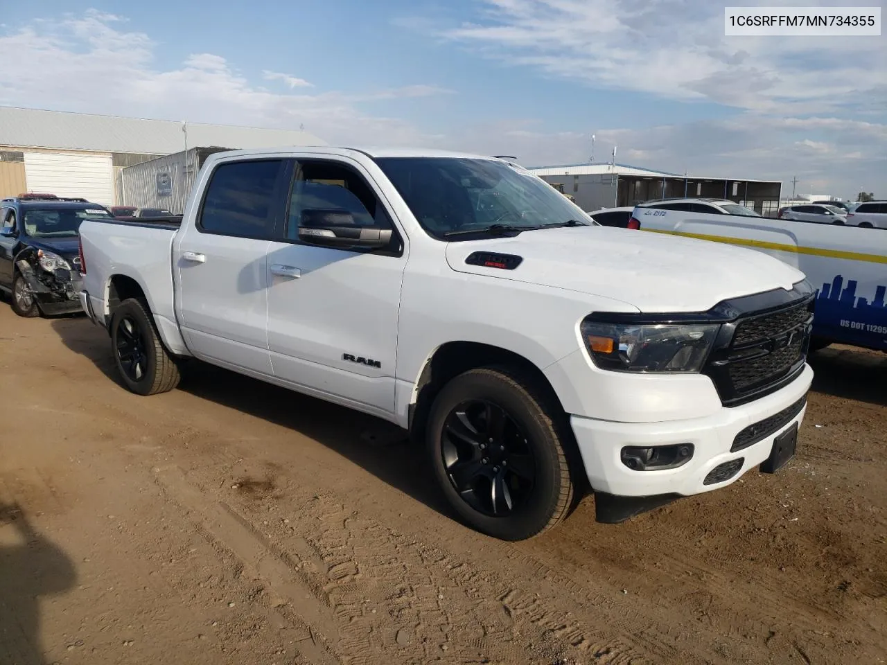 2021 Ram 1500 Big Horn/Lone Star VIN: 1C6SRFFM7MN734355 Lot: 62339104