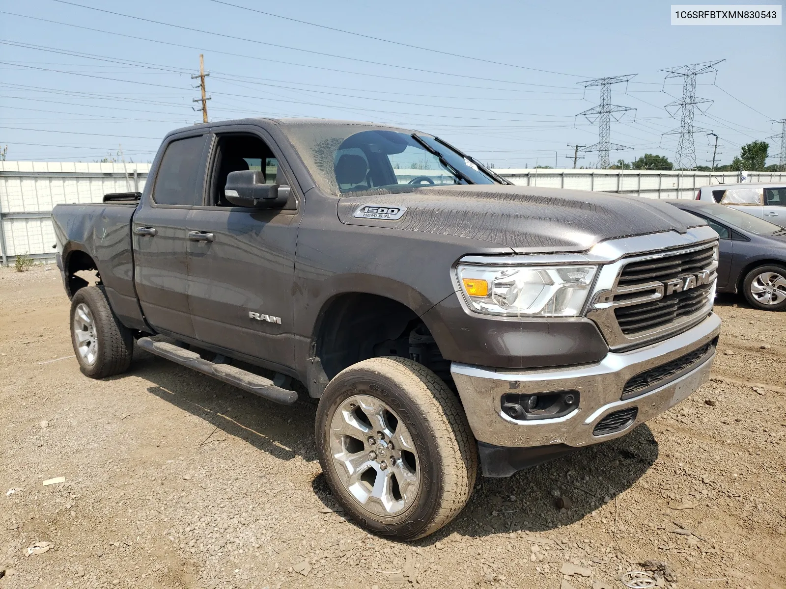 2021 Ram 1500 Big Horn/Lone Star VIN: 1C6SRFBTXMN830543 Lot: 64814364