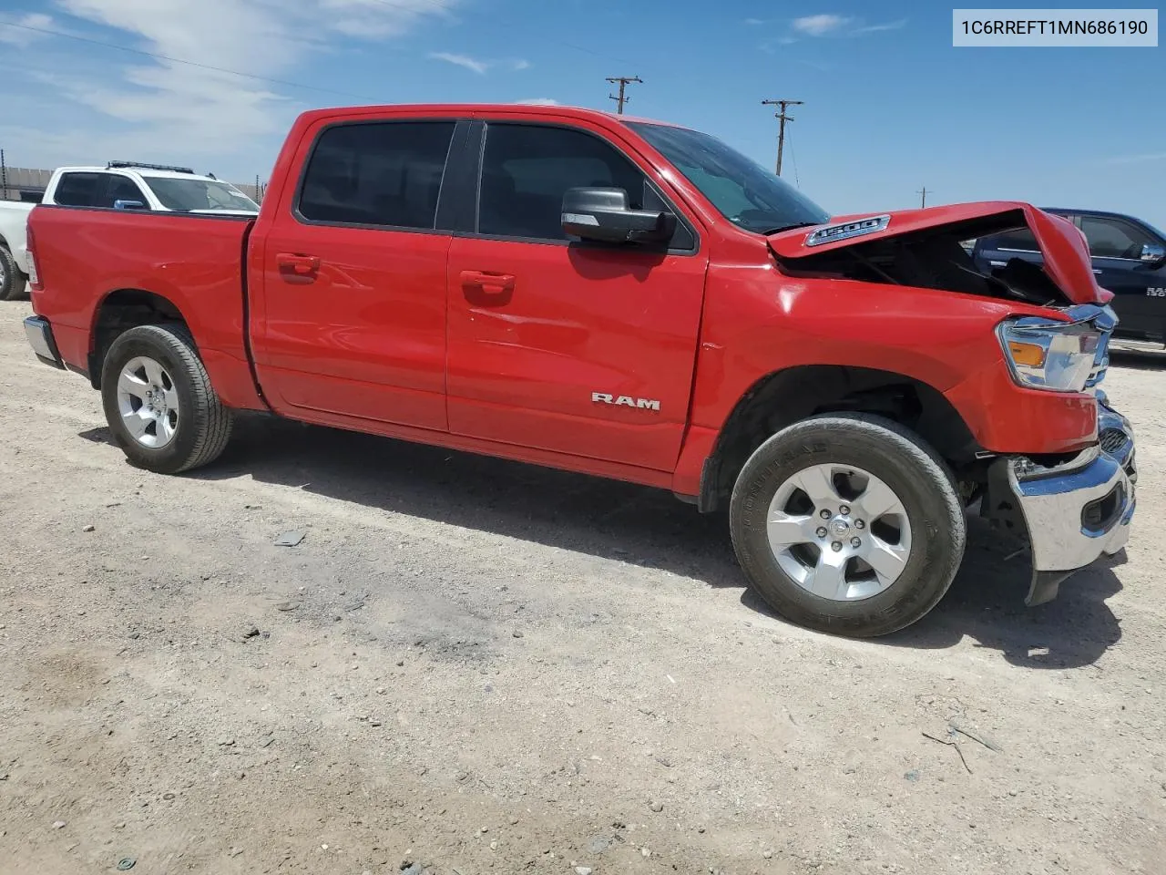 2021 Ram 1500 Big Horn/Lone Star VIN: 1C6RREFT1MN686190 Lot: 68272624