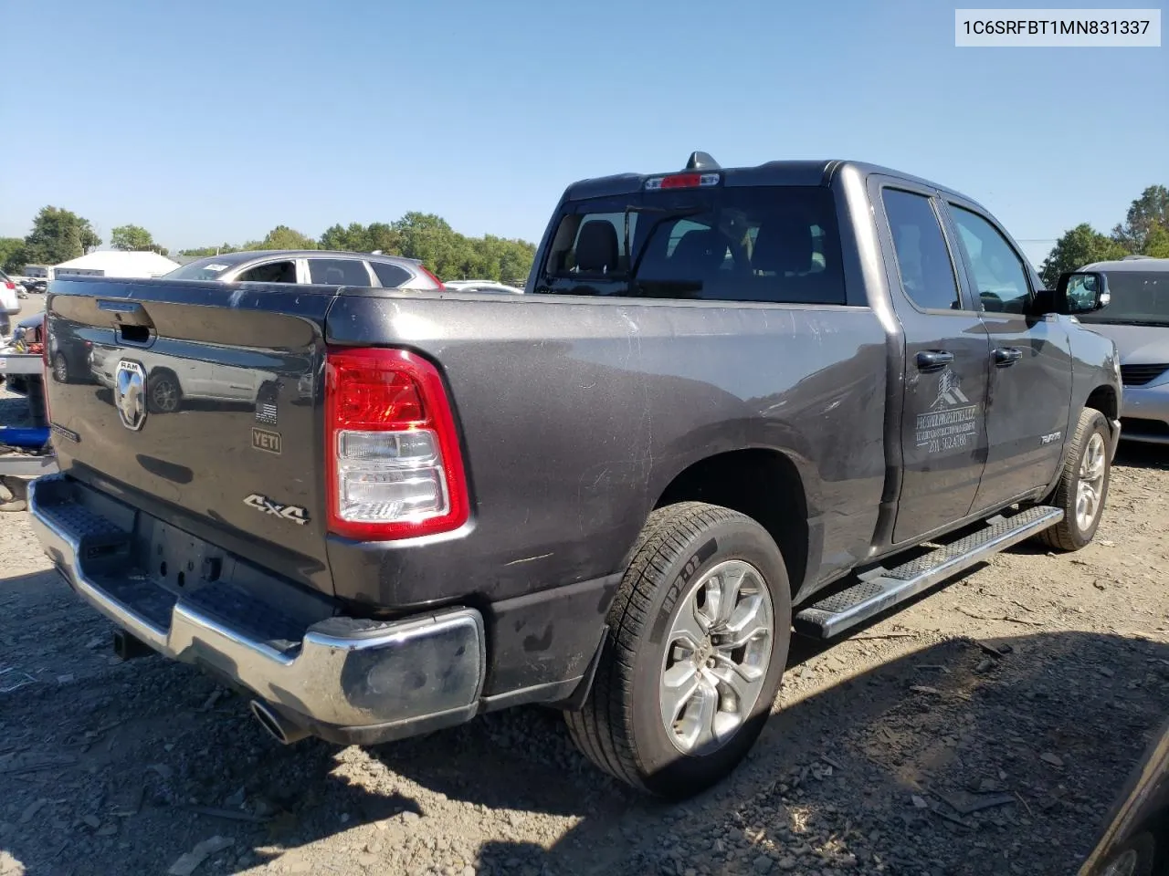 2021 Ram 1500 Big Horn/Lone Star VIN: 1C6SRFBT1MN831337 Lot: 69581534