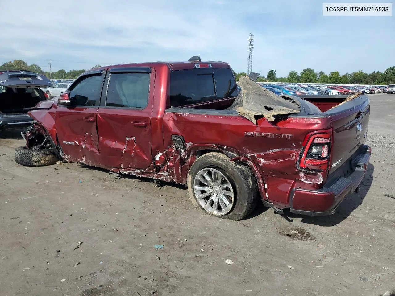 2021 Ram 1500 Laramie VIN: 1C6SRFJT5MN716533 Lot: 69790164