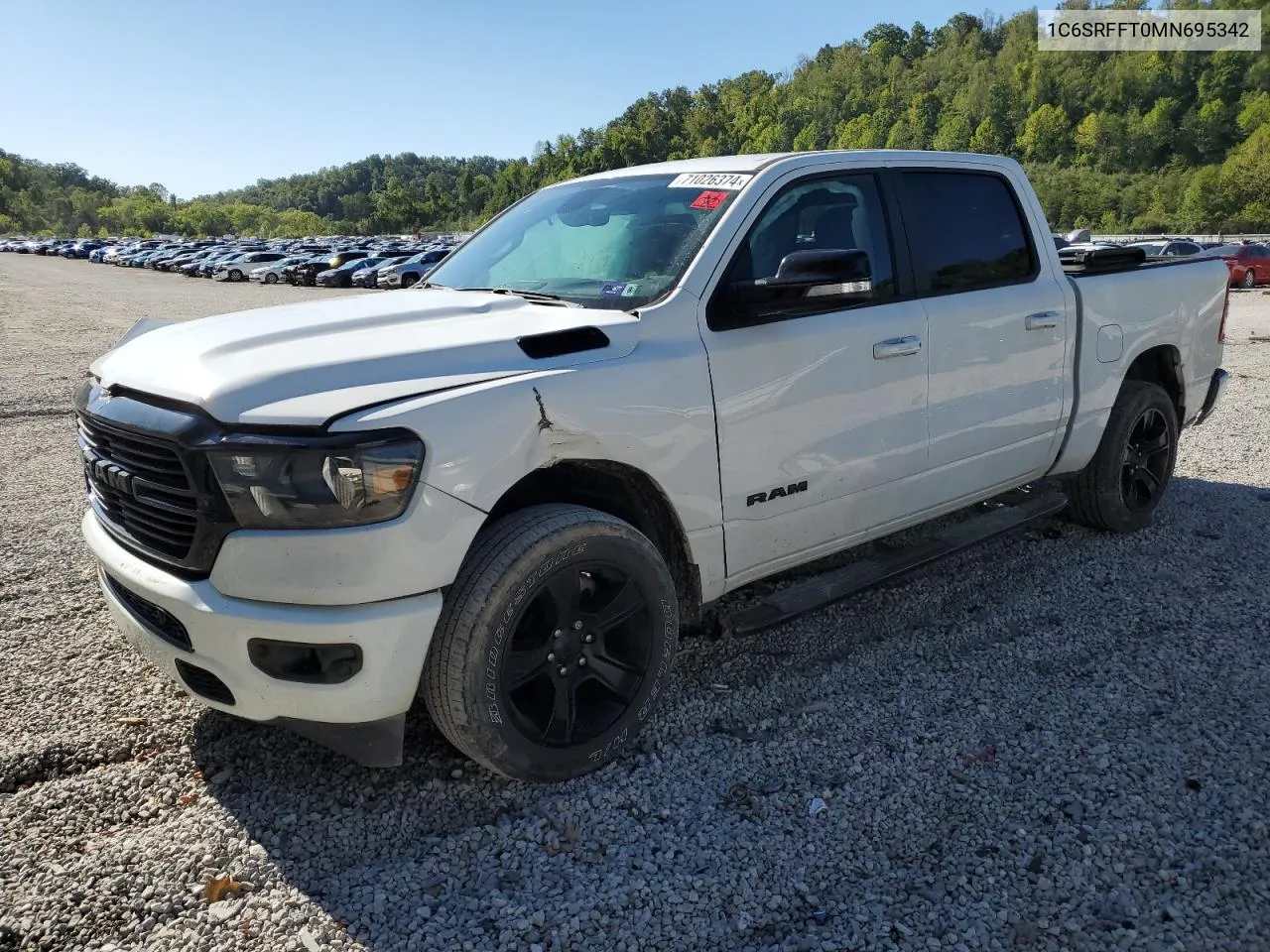 2021 Ram 1500 Big Horn/Lone Star VIN: 1C6SRFFT0MN695342 Lot: 71026374