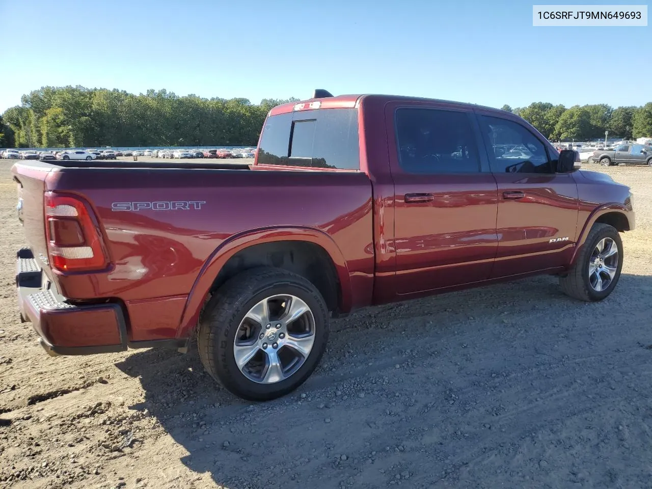 2021 Ram 1500 Laramie VIN: 1C6SRFJT9MN649693 Lot: 71573004