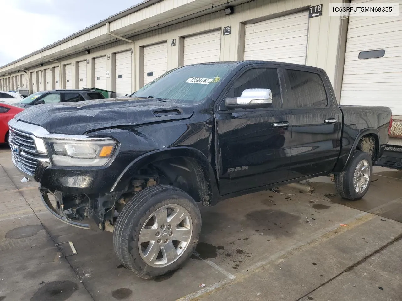 2021 Ram 1500 Laramie VIN: 1C6SRFJT5MN683551 Lot: 72694764