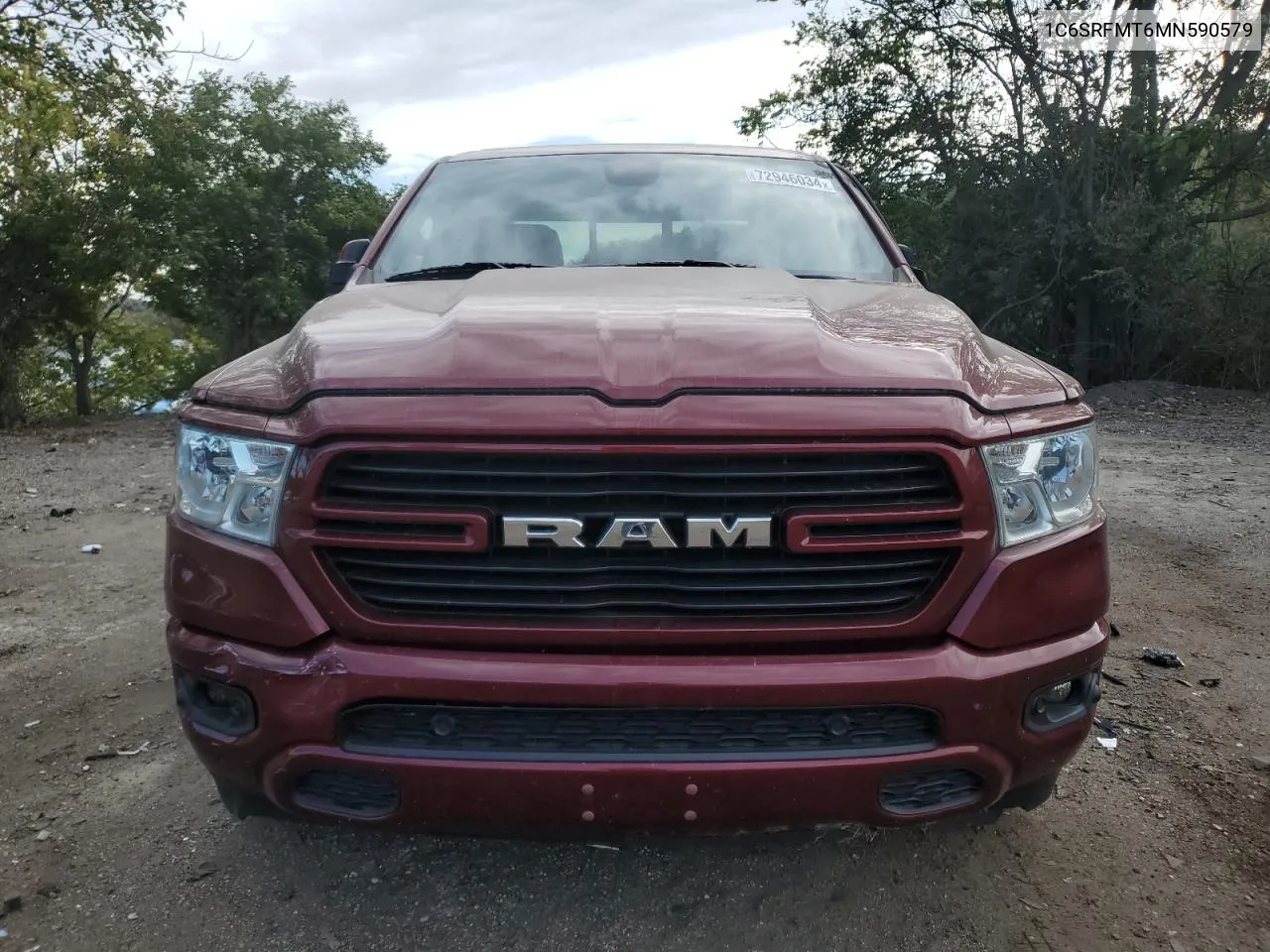 2021 Ram 1500 Big Horn/Lone Star VIN: 1C6SRFMT6MN590579 Lot: 72946034