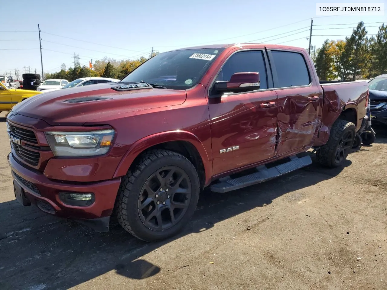 2021 Ram 1500 Laramie VIN: 1C6SRFJT0MN818712 Lot: 73562414