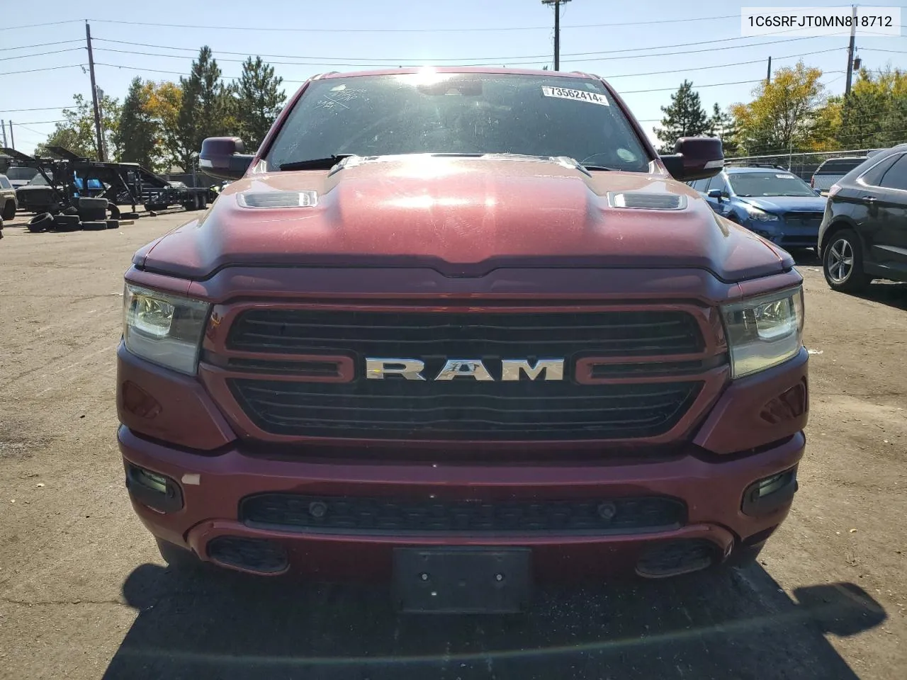 2021 Ram 1500 Laramie VIN: 1C6SRFJT0MN818712 Lot: 73562414