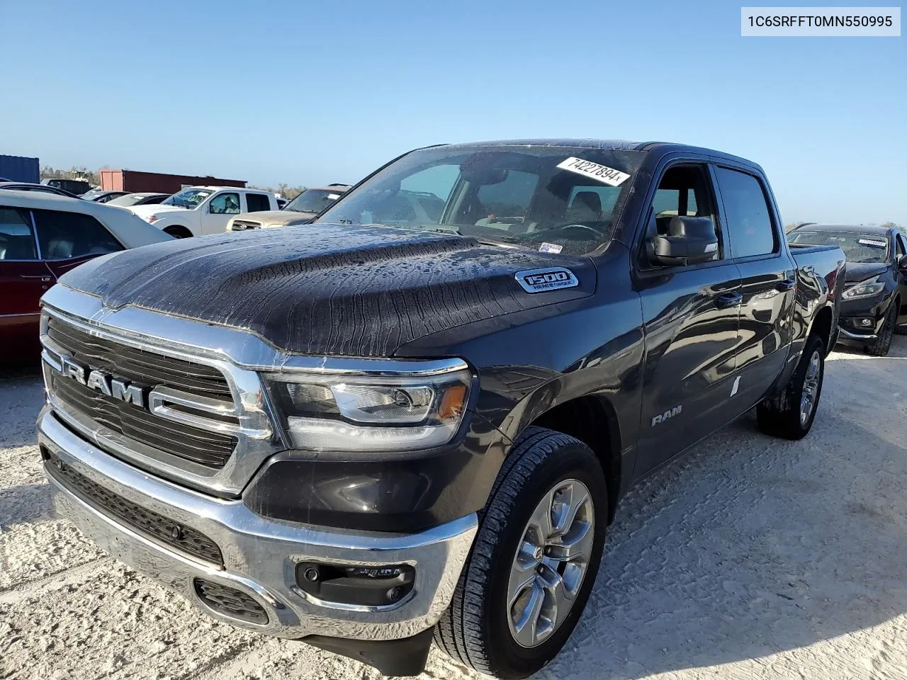 2021 Ram 1500 Big Horn/Lone Star VIN: 1C6SRFFT0MN550995 Lot: 74227894