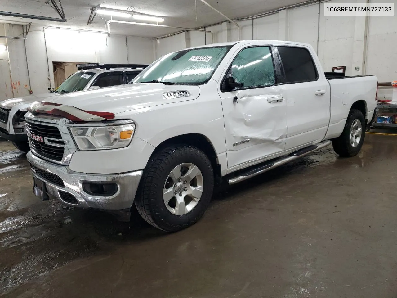 2021 Ram 1500 Big Horn/Lone Star VIN: 1C6SRFMT6MN727133 Lot: 74282524