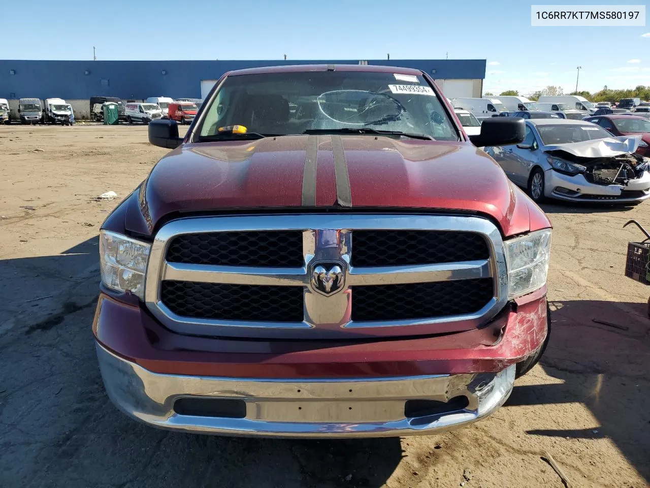 2021 Ram 1500 Classic Tradesman VIN: 1C6RR7KT7MS580197 Lot: 74499354