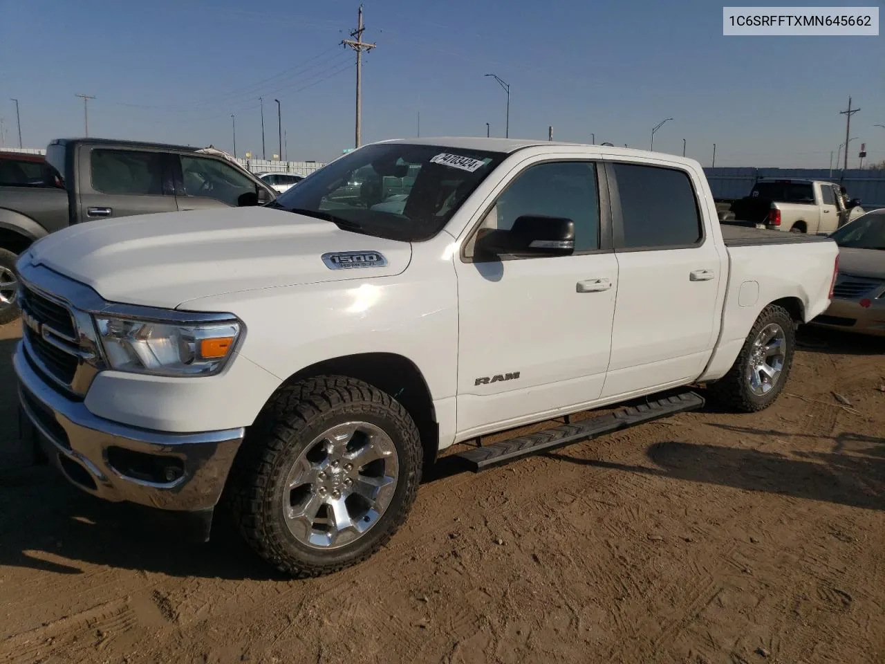 2021 Ram 1500 Big Horn/Lone Star VIN: 1C6SRFFTXMN645662 Lot: 74703424