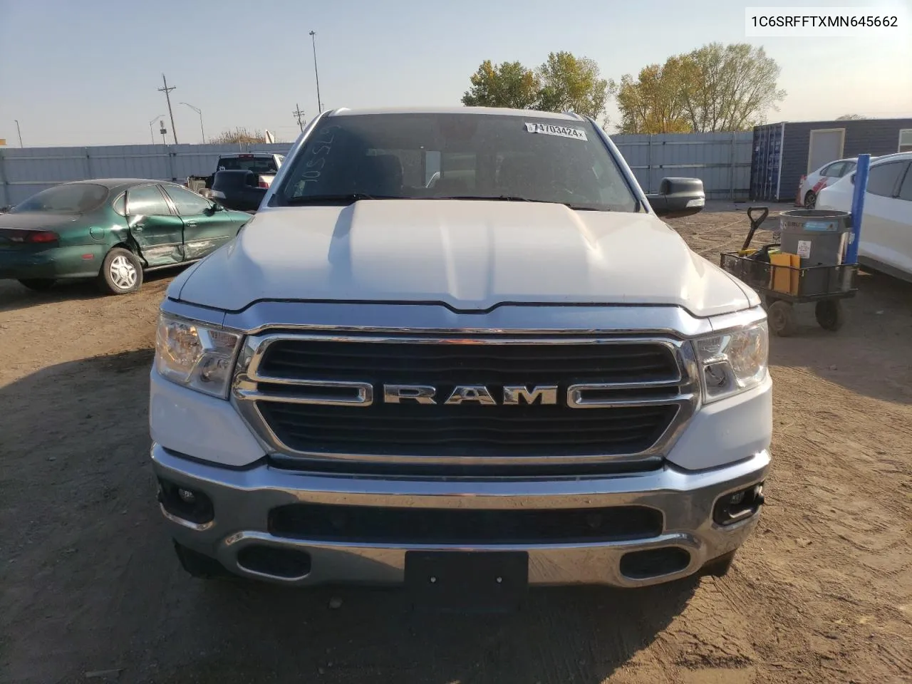 2021 Ram 1500 Big Horn/Lone Star VIN: 1C6SRFFTXMN645662 Lot: 74703424