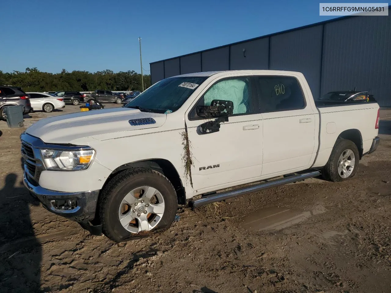 2021 Ram 1500 Big Horn/Lone Star VIN: 1C6RRFFG9MN605431 Lot: 75870164