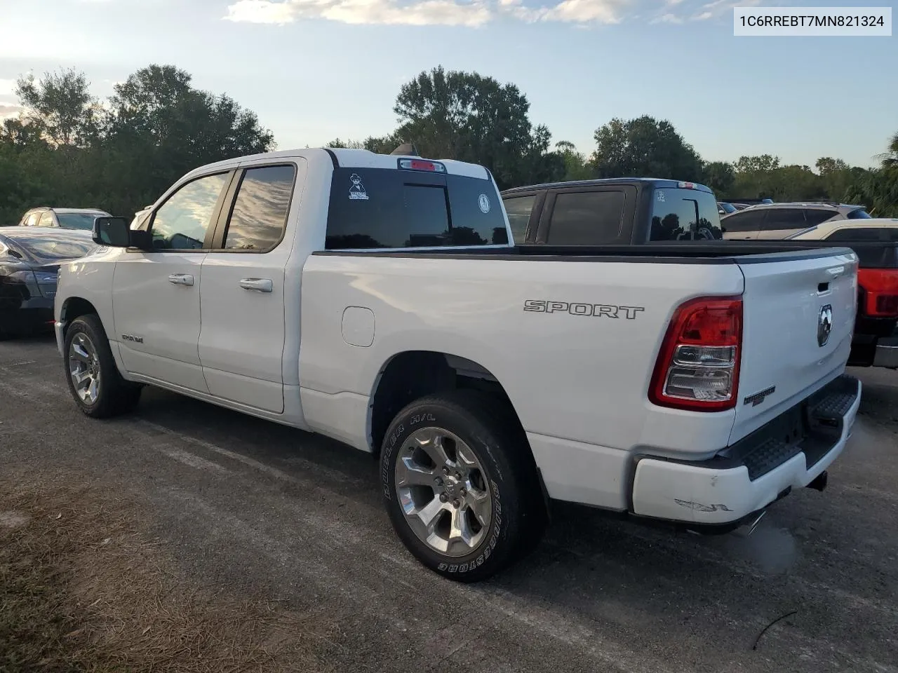 2021 Ram 1500 Big Horn/Lone Star VIN: 1C6RREBT7MN821324 Lot: 76073374