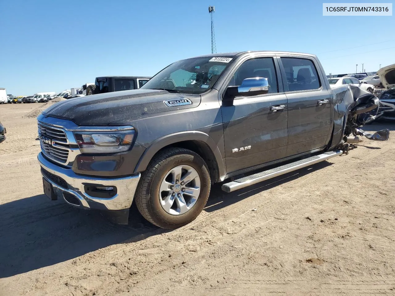 2021 Ram 1500 Laramie VIN: 1C6SRFJT0MN743316 Lot: 76133224