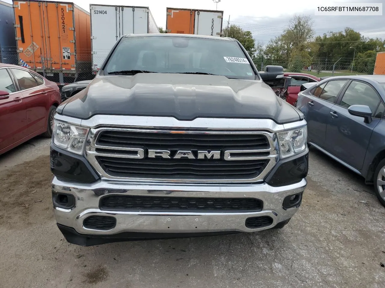 2021 Ram 1500 Big Horn/Lone Star VIN: 1C6SRFBT1MN687708 Lot: 76248514