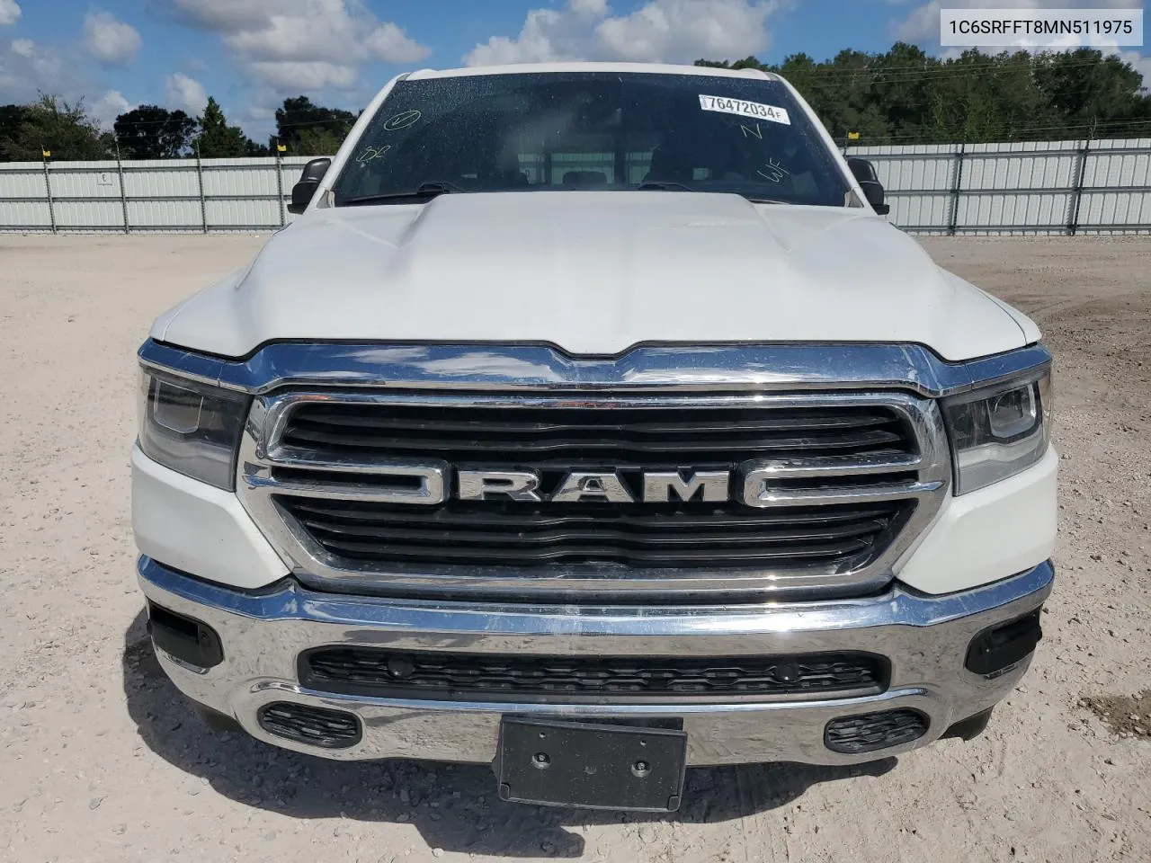 2021 Ram 1500 Big Horn/Lone Star VIN: 1C6SRFFT8MN511975 Lot: 76472034