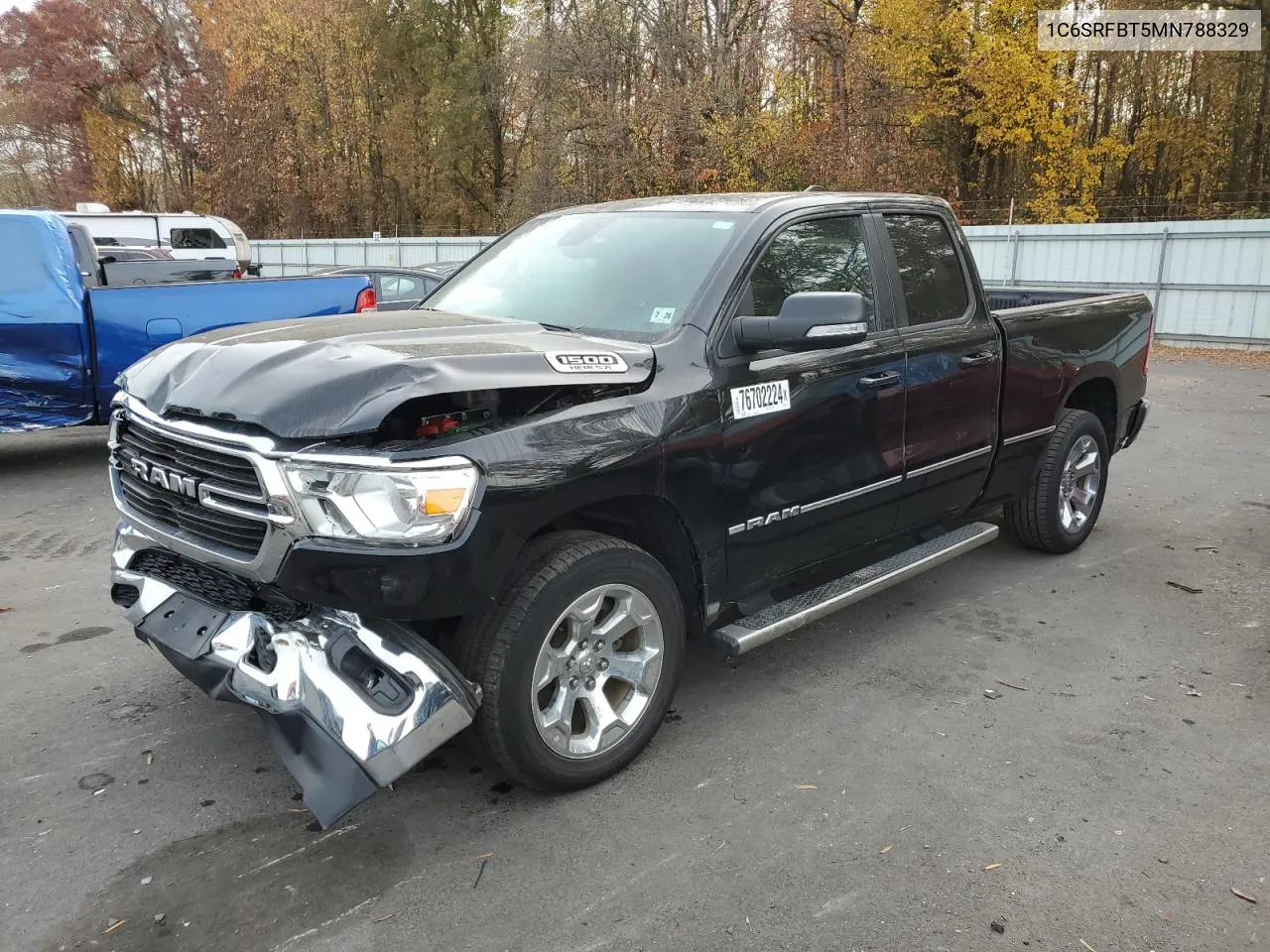 2021 Ram 1500 Big Horn/Lone Star VIN: 1C6SRFBT5MN788329 Lot: 76702224