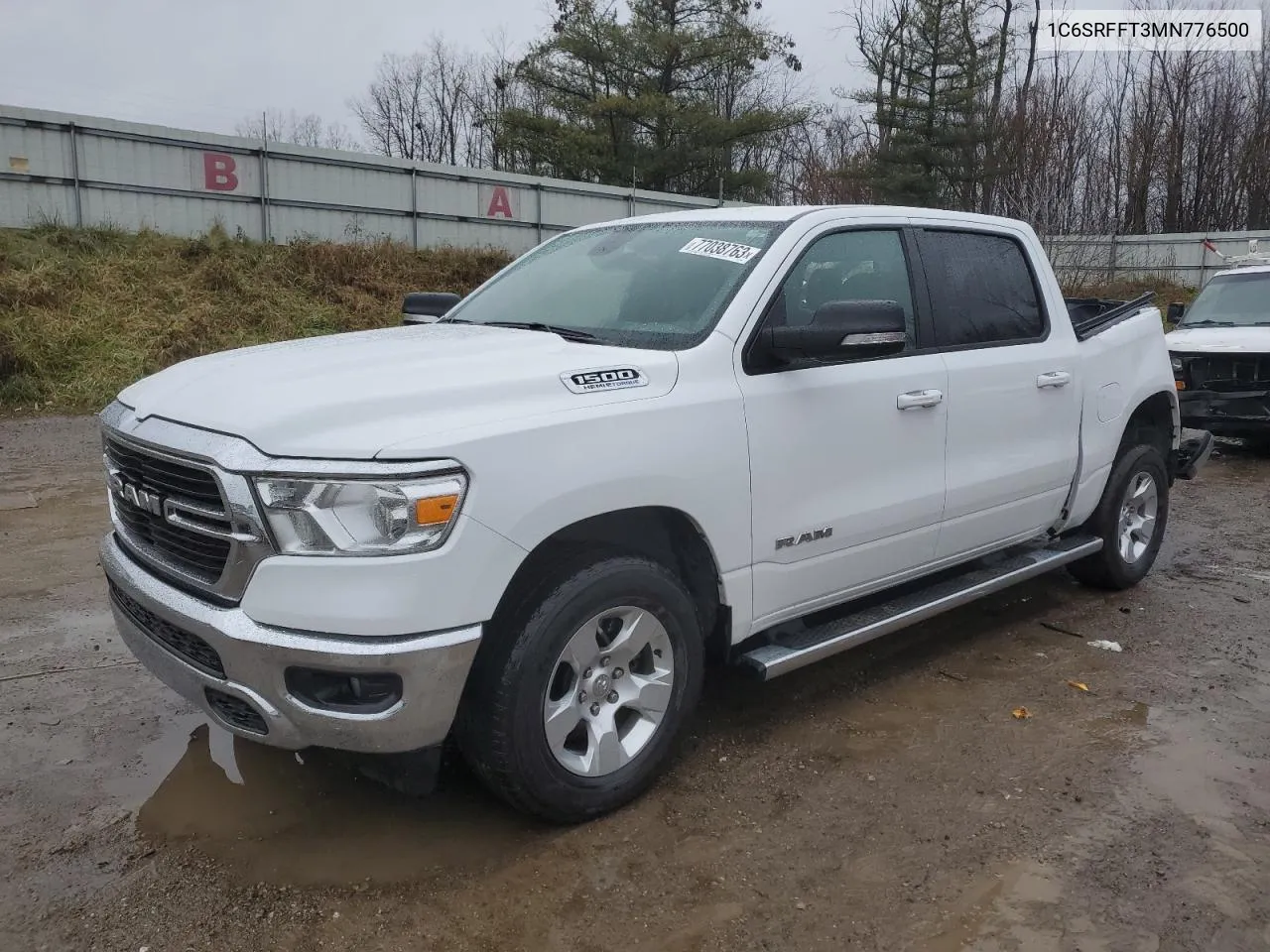 2021 Ram 1500 Big Horn/Lone Star VIN: 1C6SRFFT3MN776500 Lot: 77038763