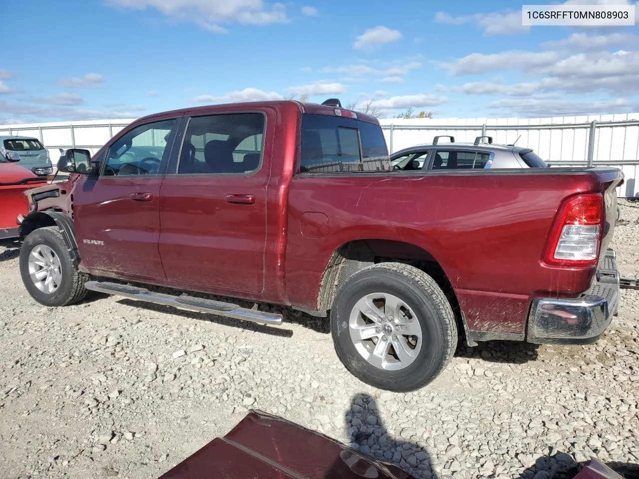 2021 Ram 1500 Big Horn/Lone Star VIN: 1C6SRFFT0MN808903 Lot: 77081784