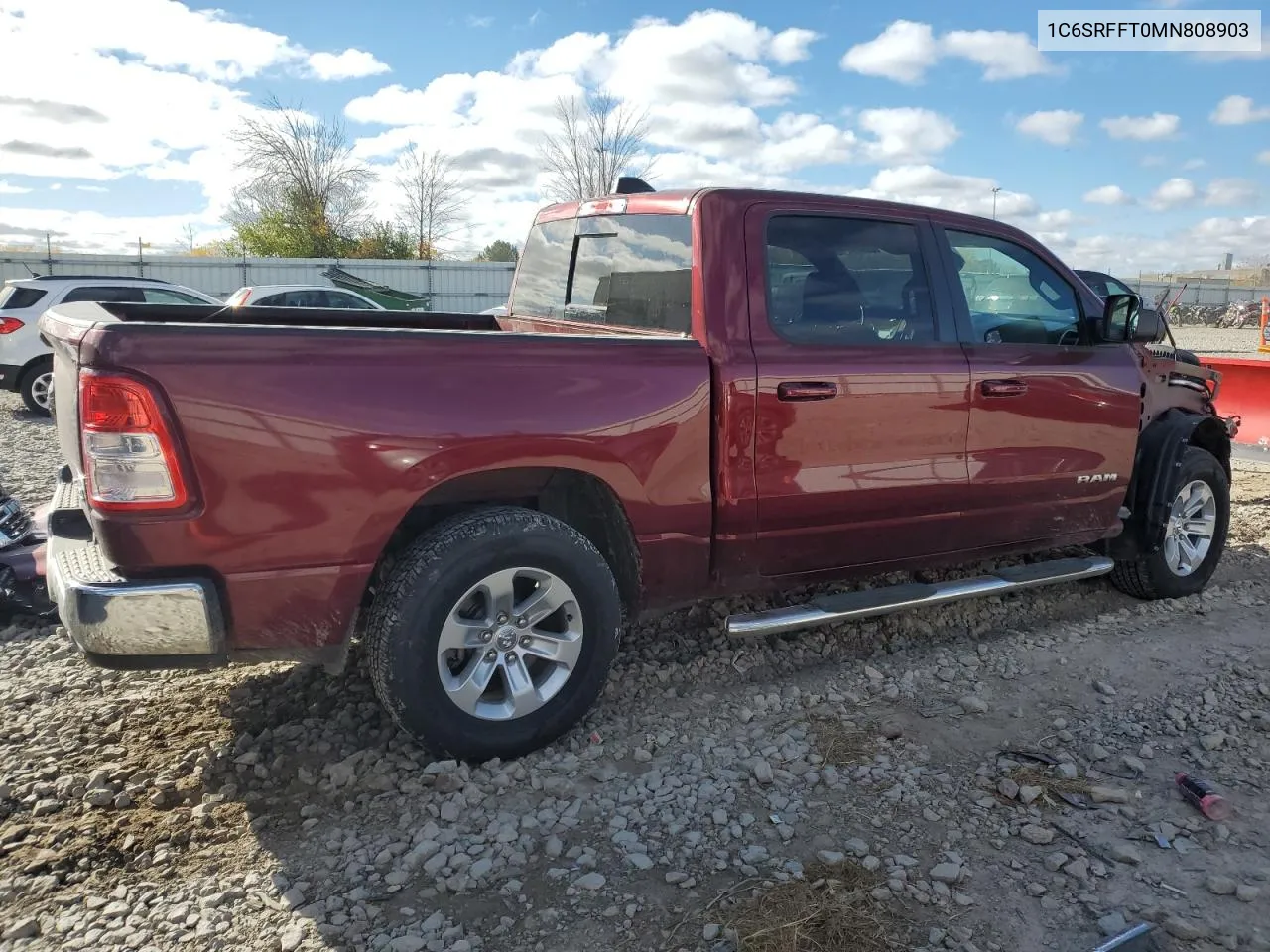 2021 Ram 1500 Big Horn/Lone Star VIN: 1C6SRFFT0MN808903 Lot: 77081784