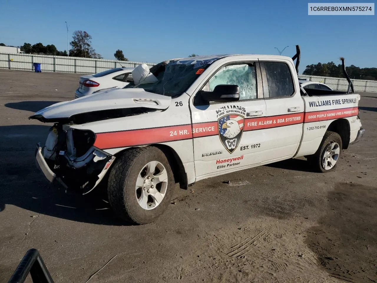 2021 Ram 1500 Big Horn/Lone Star VIN: 1C6RREBGXMN575274 Lot: 77103504