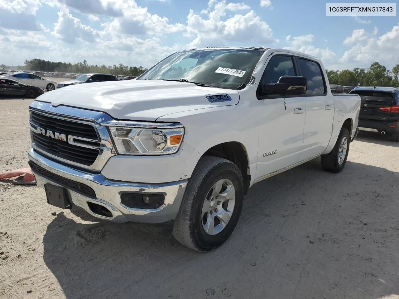 2021 Ram 1500 Big Horn/Lone Star VIN: 1C6SRFFTXMN517843 Lot: 77477364