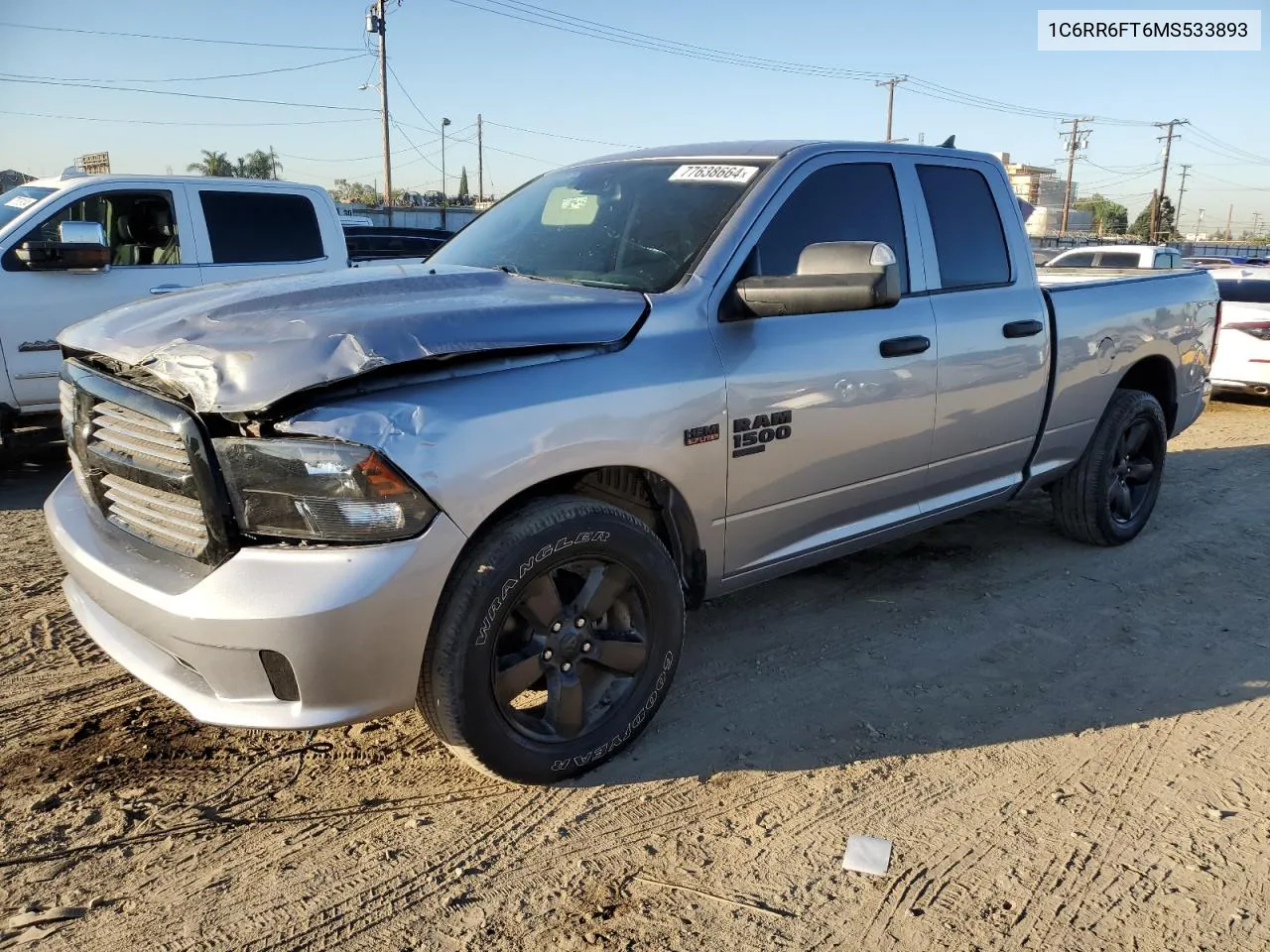 2021 Ram 1500 Classic Tradesman VIN: 1C6RR6FT6MS533893 Lot: 77638664