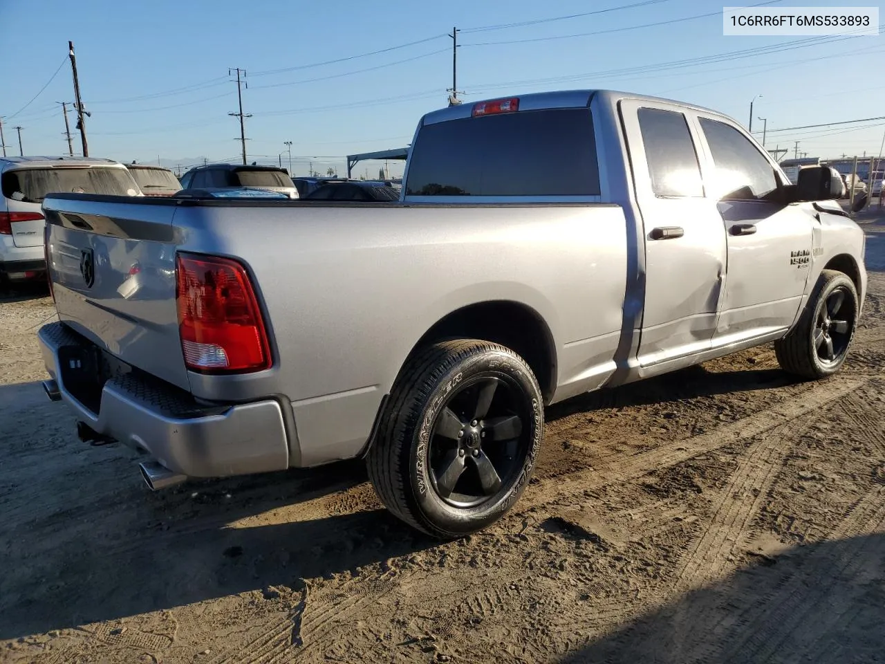 2021 Ram 1500 Classic Tradesman VIN: 1C6RR6FT6MS533893 Lot: 77638664