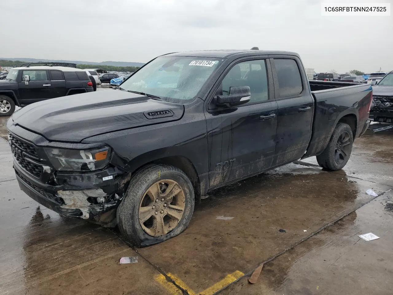 2022 Ram 1500 Big Horn/Lone Star VIN: 1C6SRFBT5NN247525 Lot: 70101734