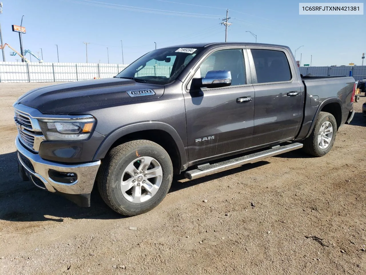 2022 Ram 1500 Laramie VIN: 1C6SRFJTXNN421381 Lot: 71969394