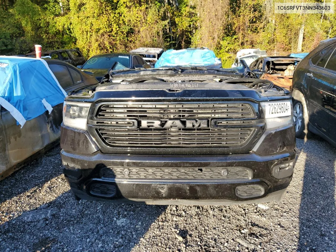 2022 Ram 1500 Sport VIN: 1C6SRFVT3NN343603 Lot: 72629604