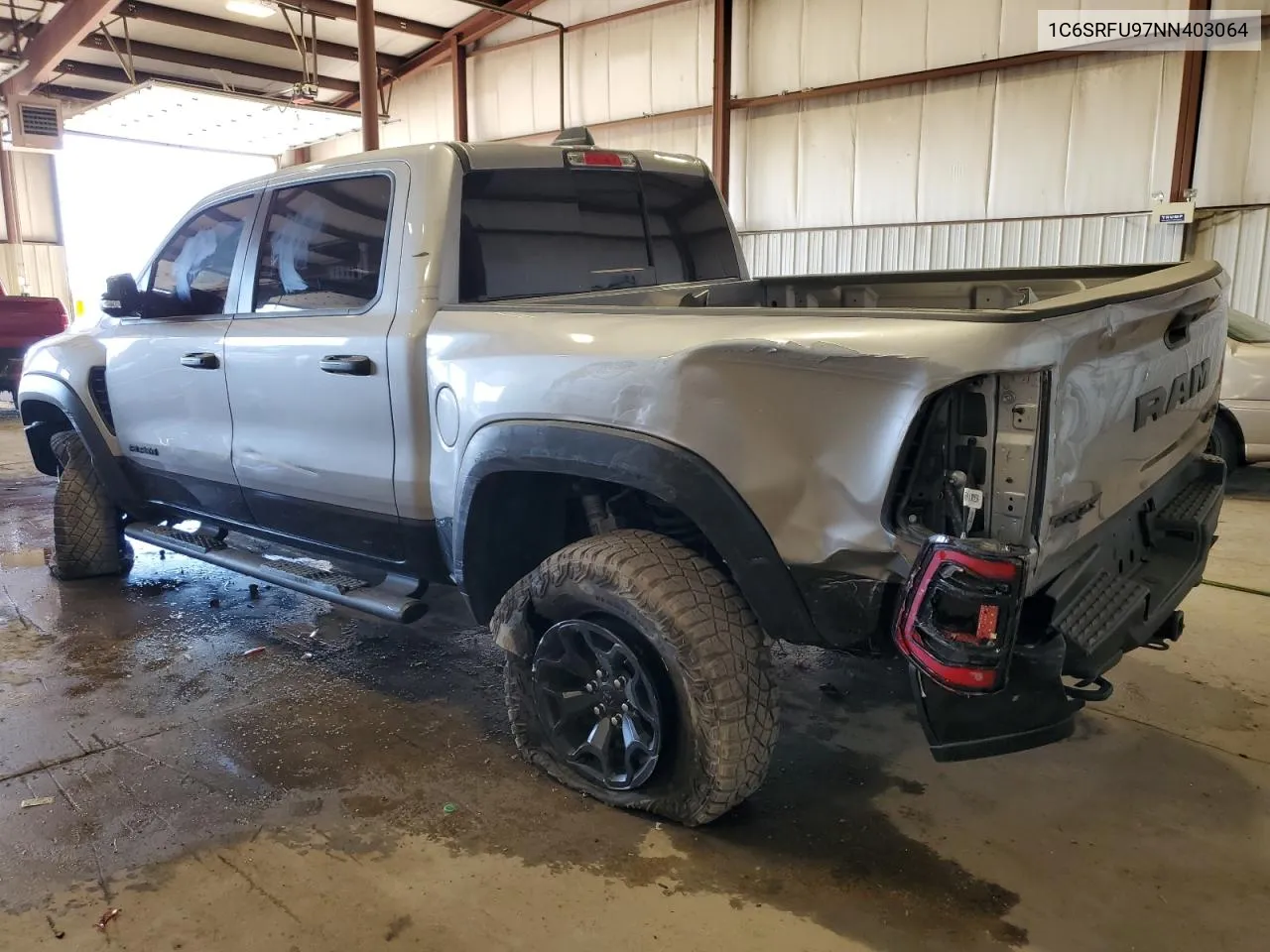 2022 Ram 1500 Trx VIN: 1C6SRFU97NN403064 Lot: 74445324