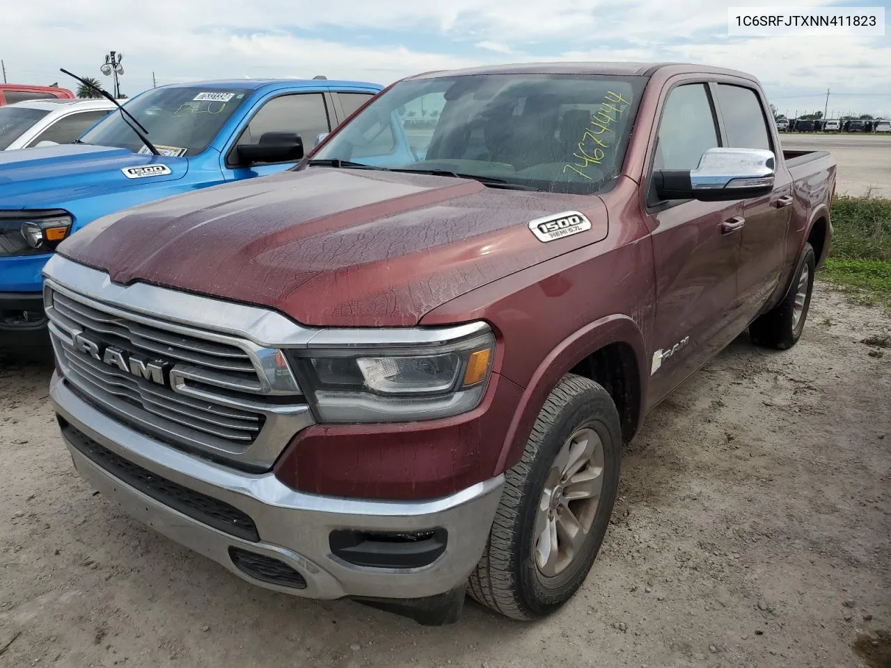 2022 Ram 1500 Laramie VIN: 1C6SRFJTXNN411823 Lot: 74674444