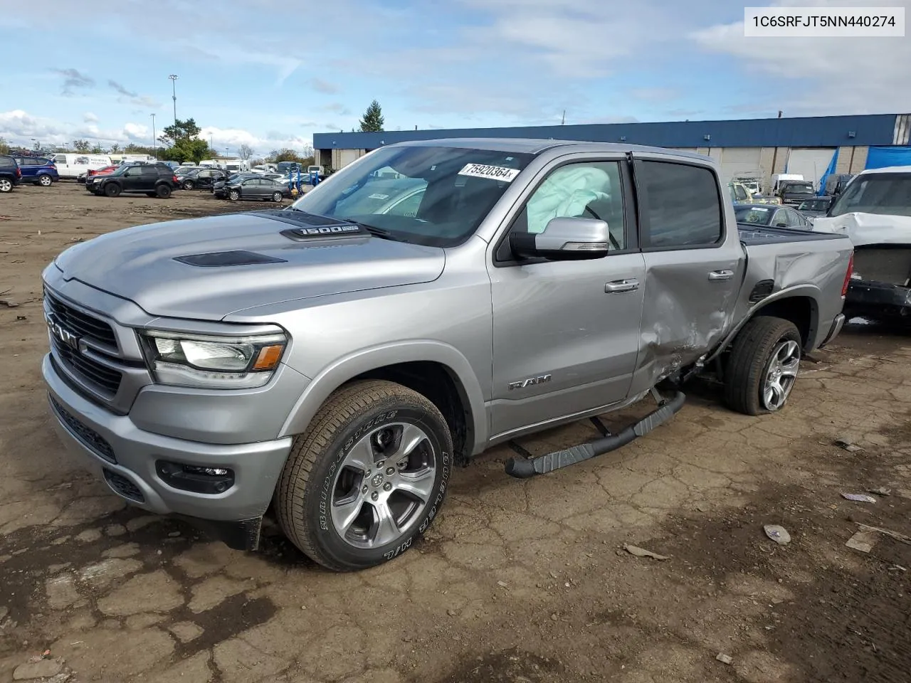 2022 Ram 1500 Laramie VIN: 1C6SRFJT5NN440274 Lot: 75920364