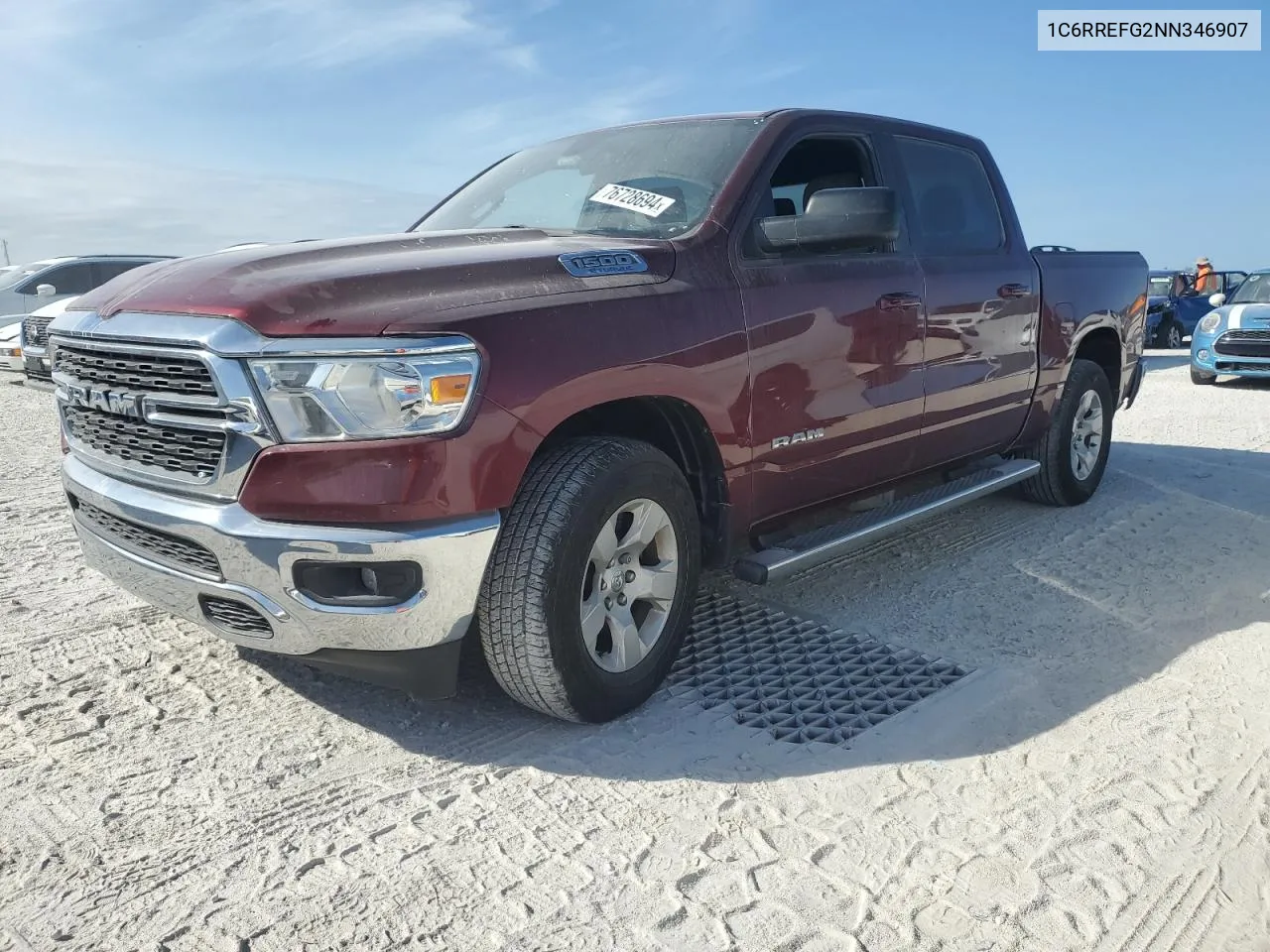 2022 Ram 1500 Big Horn/Lone Star VIN: 1C6RREFG2NN346907 Lot: 76728694