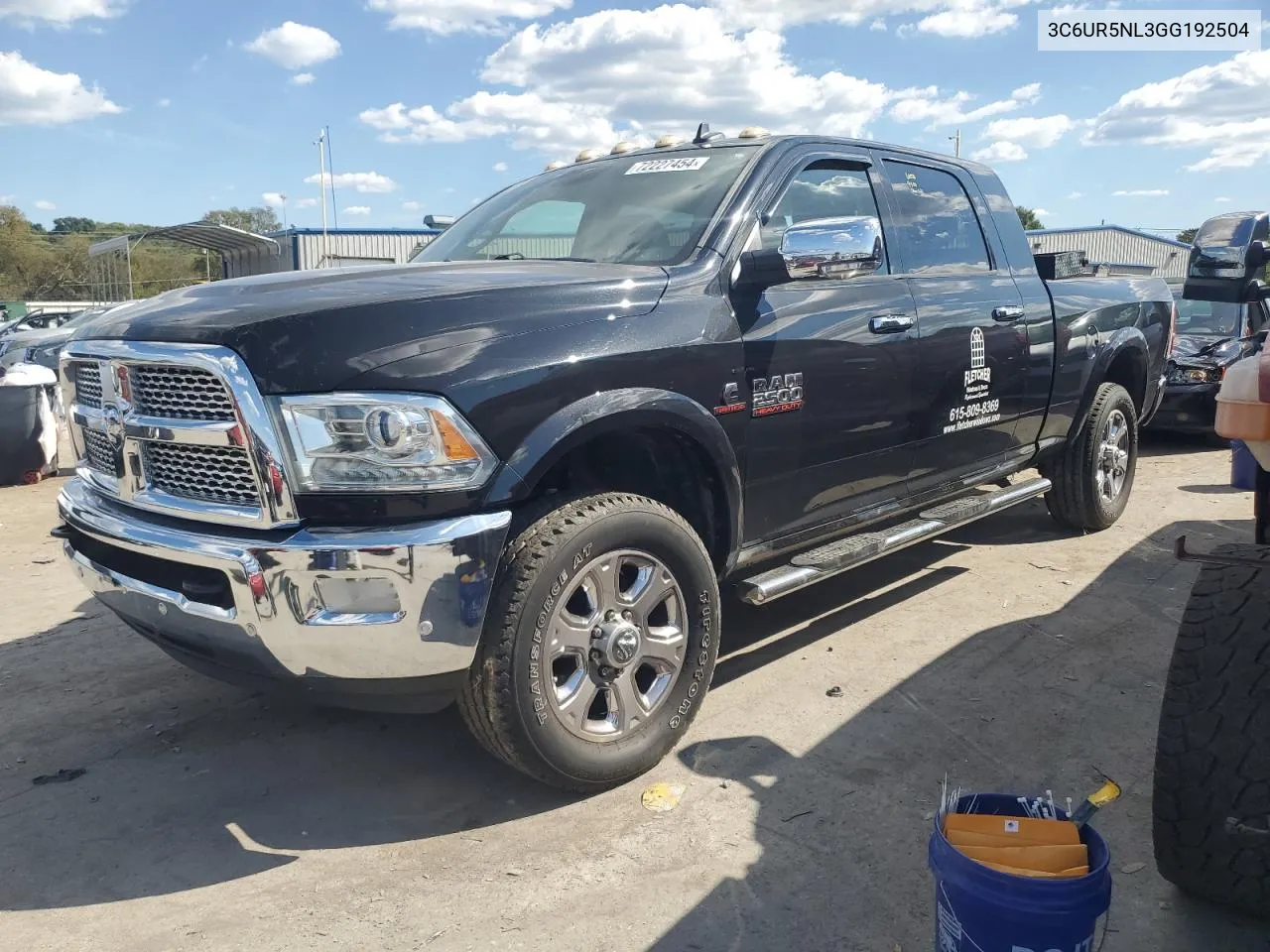 2016 Ram 2500 Laramie VIN: 3C6UR5NL3GG192504 Lot: 72227454